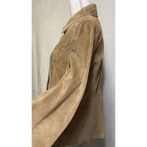 I.E. Relaxed Tan Women's Vintage Leather Jacket Size Large - Picture 6 of 16